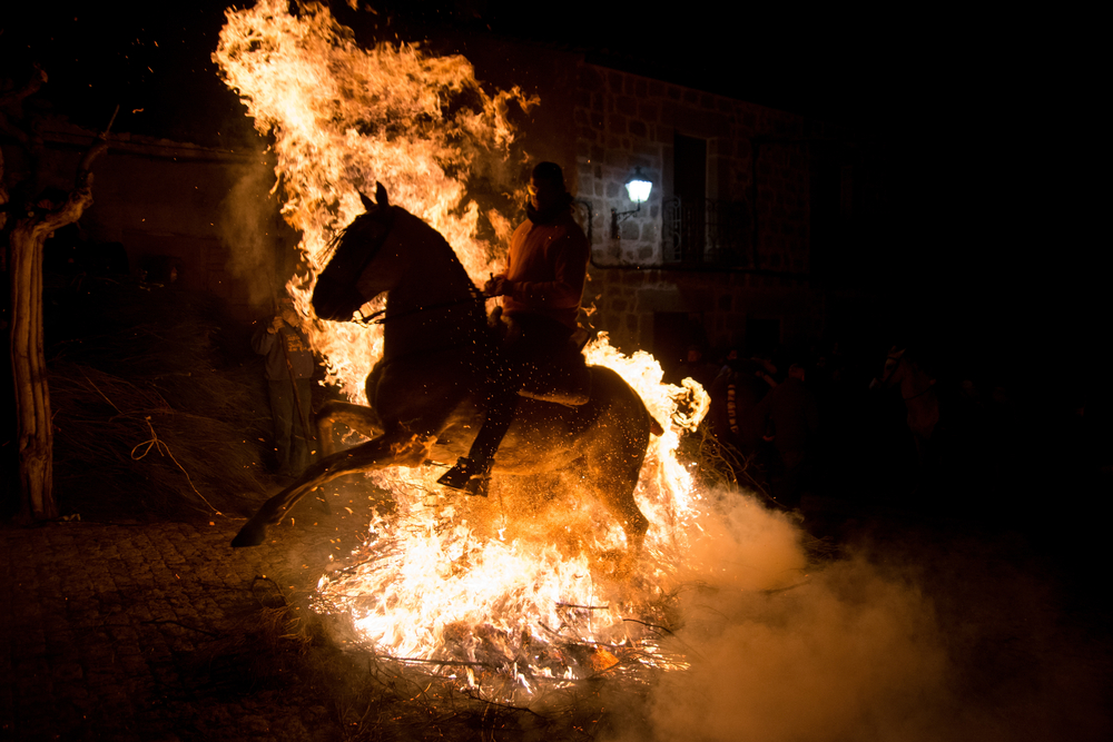 Festival of fire: horses run through fire at Spain’s ‘Las Luminarias’ festival