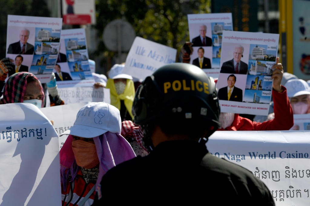 Cambodian police arrest union leader over casino strike