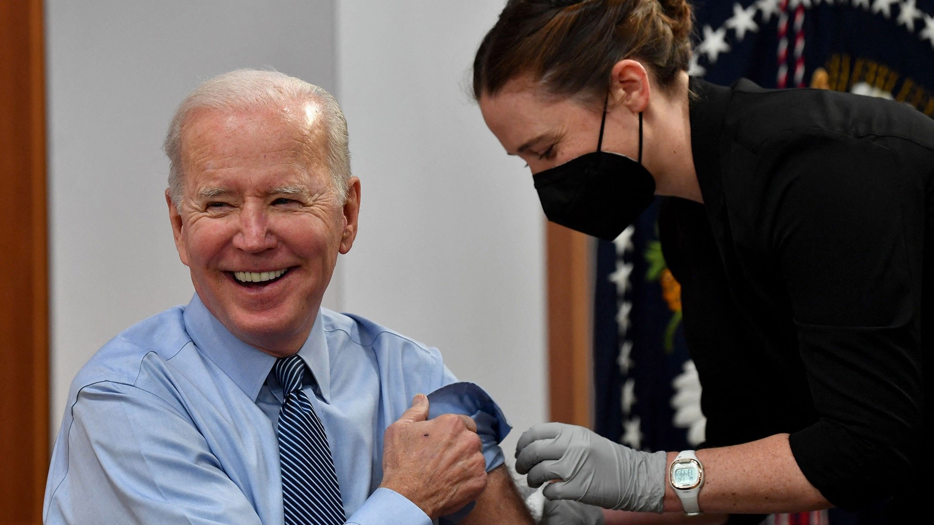 ‘It didn’t hurt a bit’: Biden receives second Covid booster shot