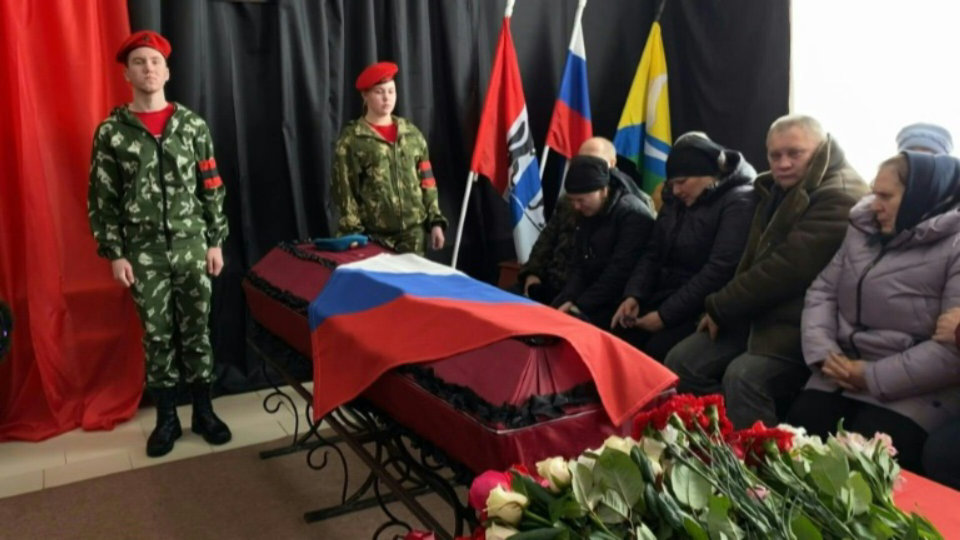 Funeral held for Russian soldier killed in Ukraine