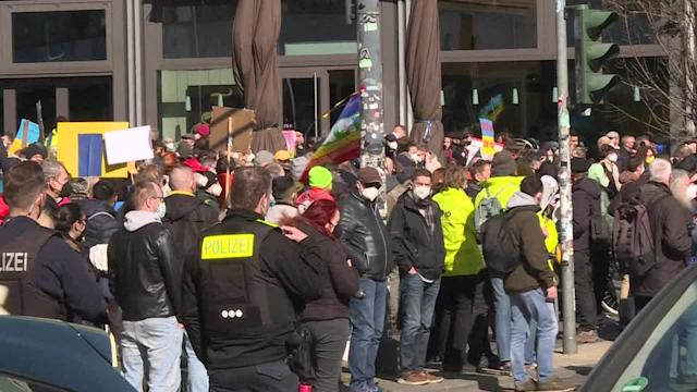 Protesters march in Berlin against Russian invasion of Ukraine