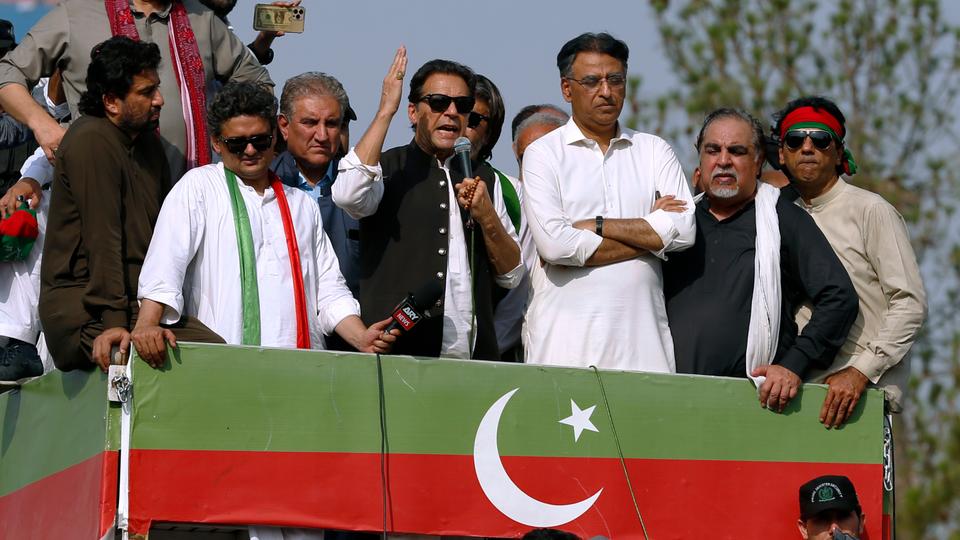 Pakistan’s ousted Imran Khan demands new elections at mass rally in Islamabad