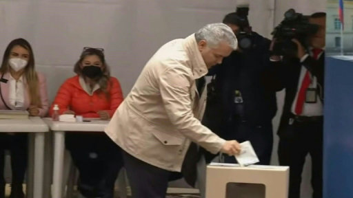 Colombian President Ivan Duque votes in presidential election