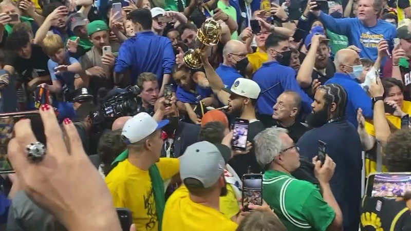 Warriors fans celebrate NBA Finals victory