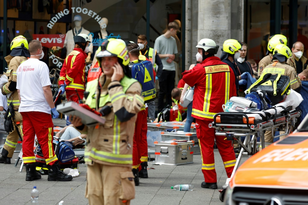 One dead, eight injured as car ploughs into crowd in Berlin