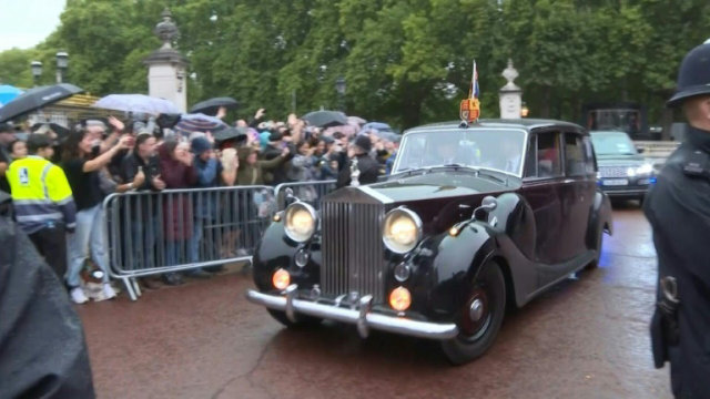 Charles III arrives at Buckingham Palace following Northern Ireland visit