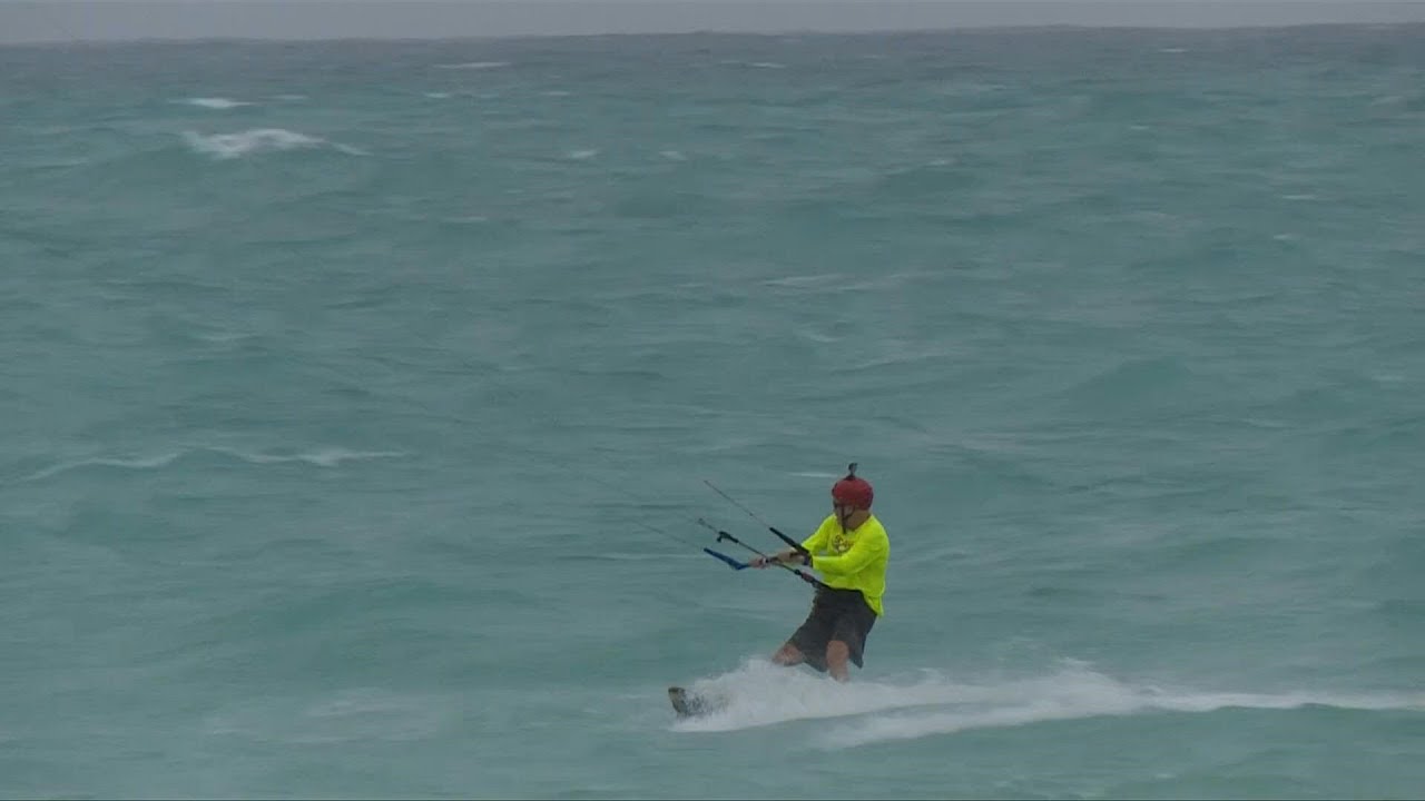 Surfers in Bermuda take advantage of pre-hurricane waves