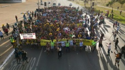 Indigenous people in Brazil march ahead of trial over future of their lands