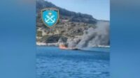 A tour boat catches fire near Greek island of Rhodes