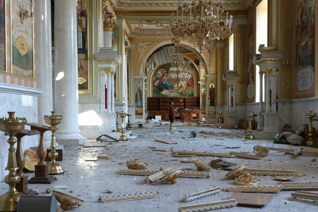 Russia strikes Odesa cathedral, as Putin claims counteroffensive ‘failed’