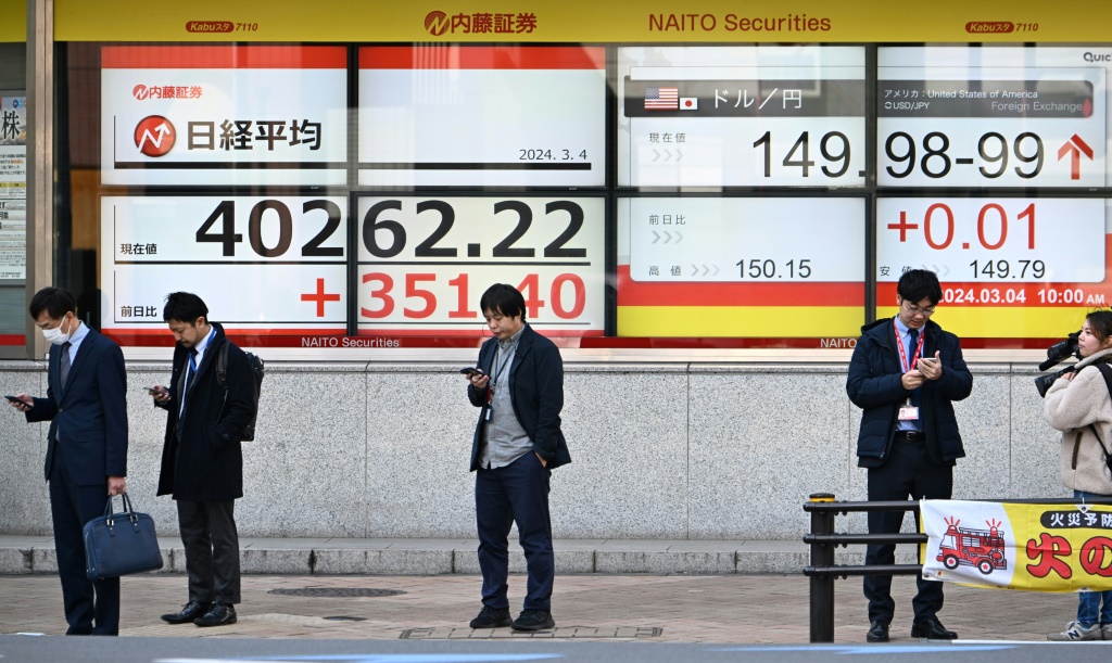 Stock markets waver after Tokyo record