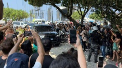 Madonna arrives at the Copacabana Palace in Rio de Janeiro